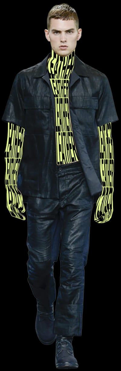 Leather athlete walking